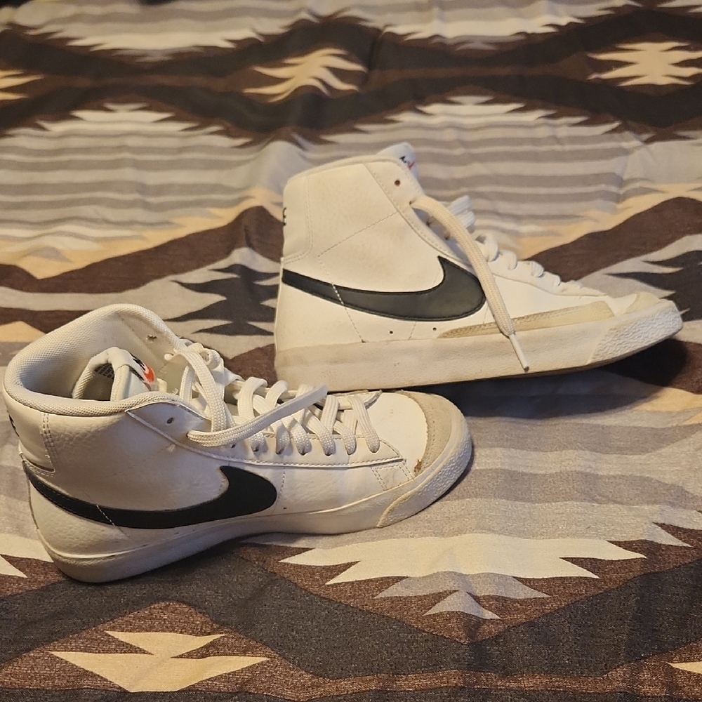 Nike White and Black High-Top Sneakers